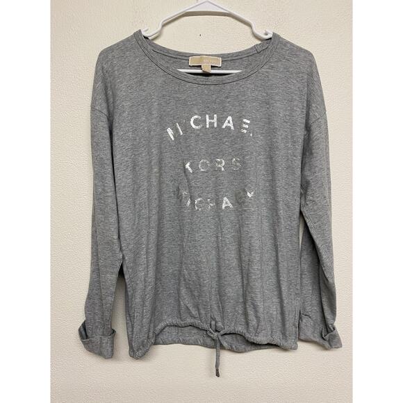 MICHAEL MICHAEL KORS Womens Heathered Gray Long Sleeve Knit Top Small - Picture 1 of 7